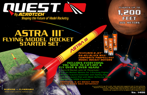Quest Astra III™ Flying Model Rocket Starter Set - Q1406