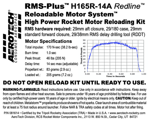 AeroTech H165R-14A RMS-29/180 Reload Kit (1 Pack) - 081614