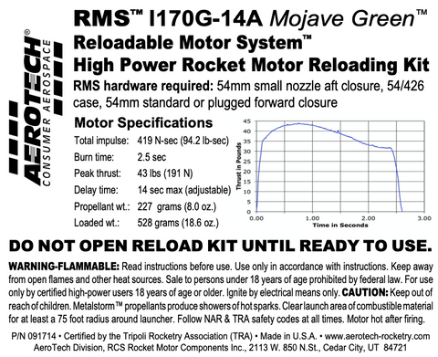 AeroTech I170G-14A RMS-54/426 Reload Kit (1 Pack) - 091714